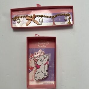 Disney Gold and Pink Aristocats Charm Bracelet
